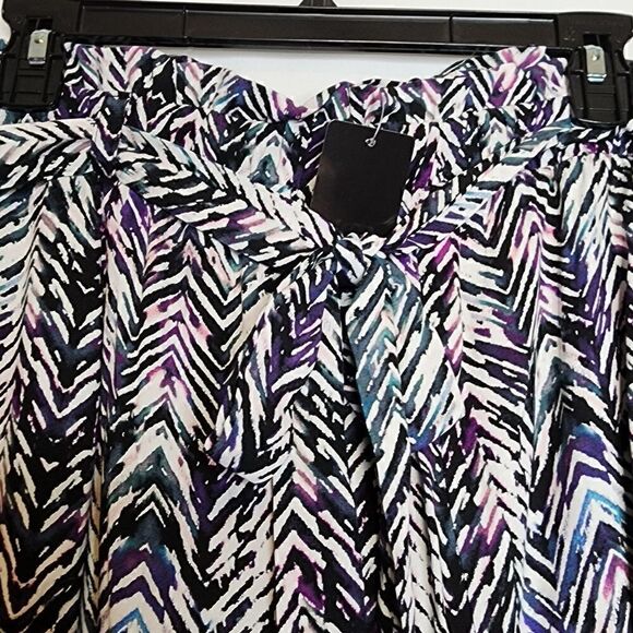 3X 22W 24W Torrid Black Chevron Pull On Short Paperbag Waist Tie Belt Pocket 5in - Picture 5 of 8